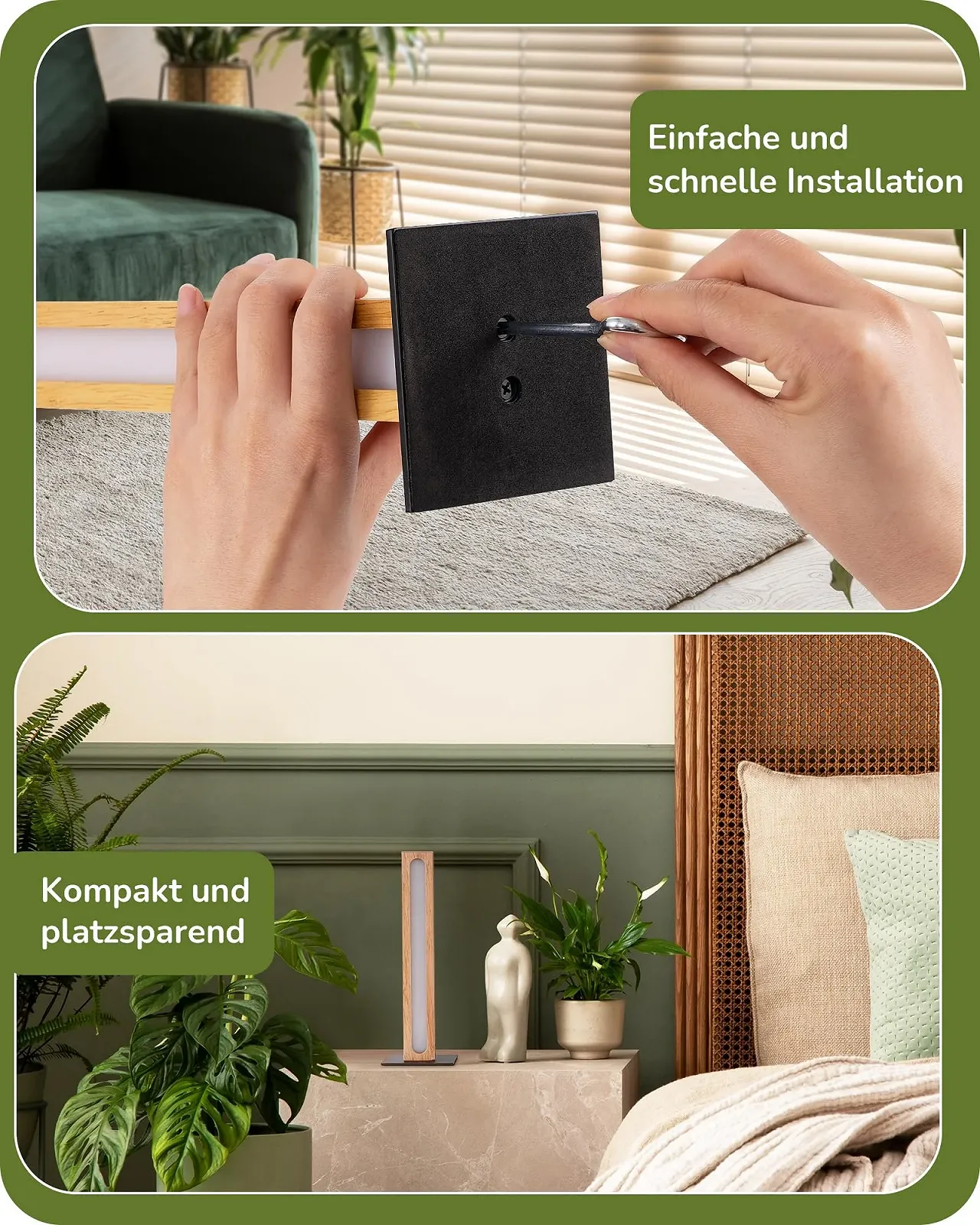 Настільна лампа EDISHINE LED дерев'яна сенсорна з функцією пам'яті димована, фото №7