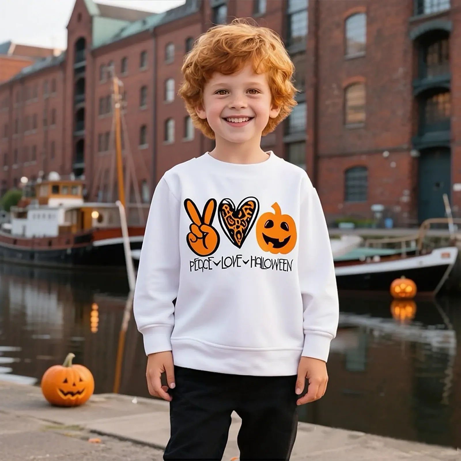 Світшот для хлопчиків TCWWBB Хелловін Гарбуз Скелет, фото №4 Світшот для хлопчиків TCWWBB Хелловін Гарбуз Скелет, фото №4