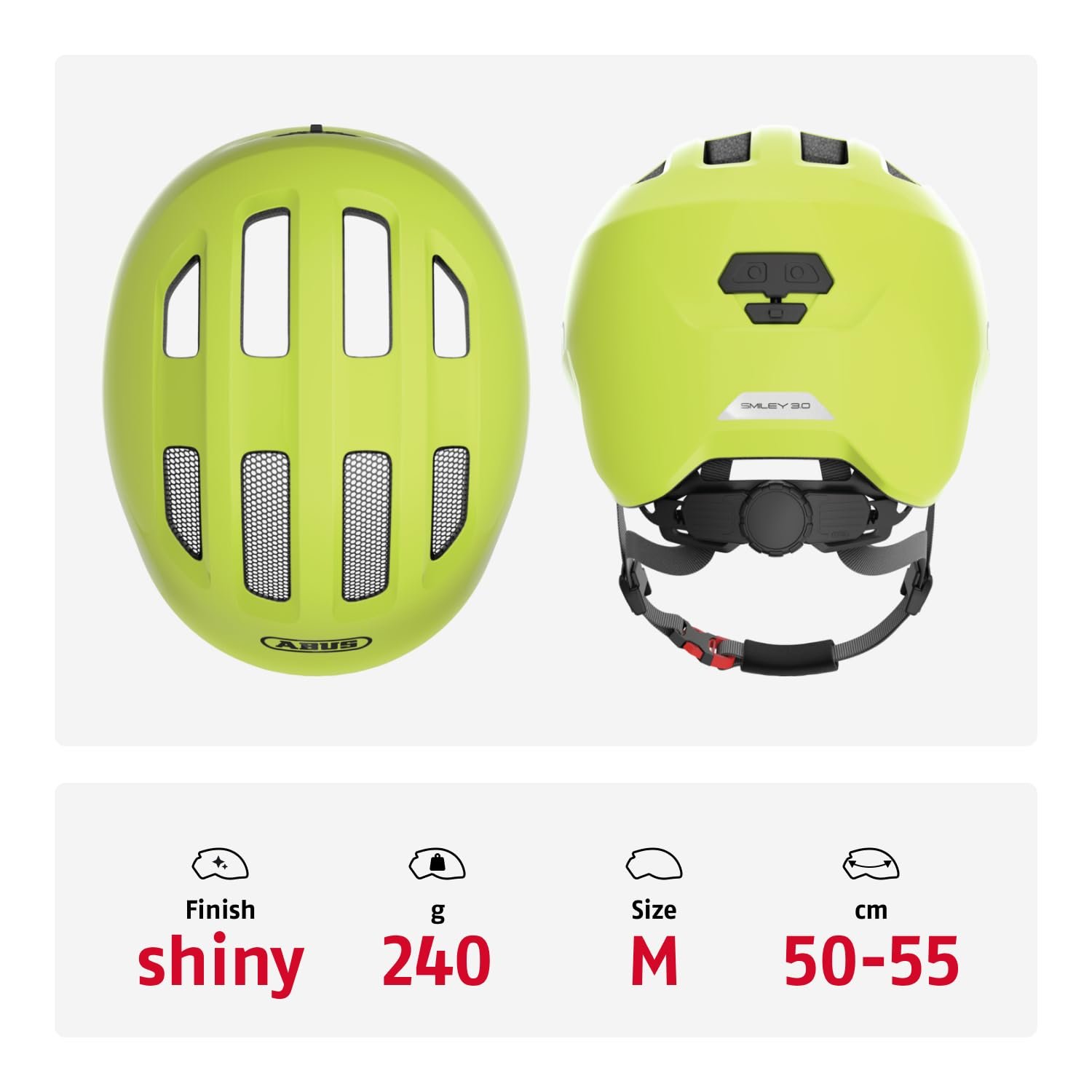 Шолом Велосипедний Дитячий ABUS Smiley 3.0 M Жовтий, фото №3