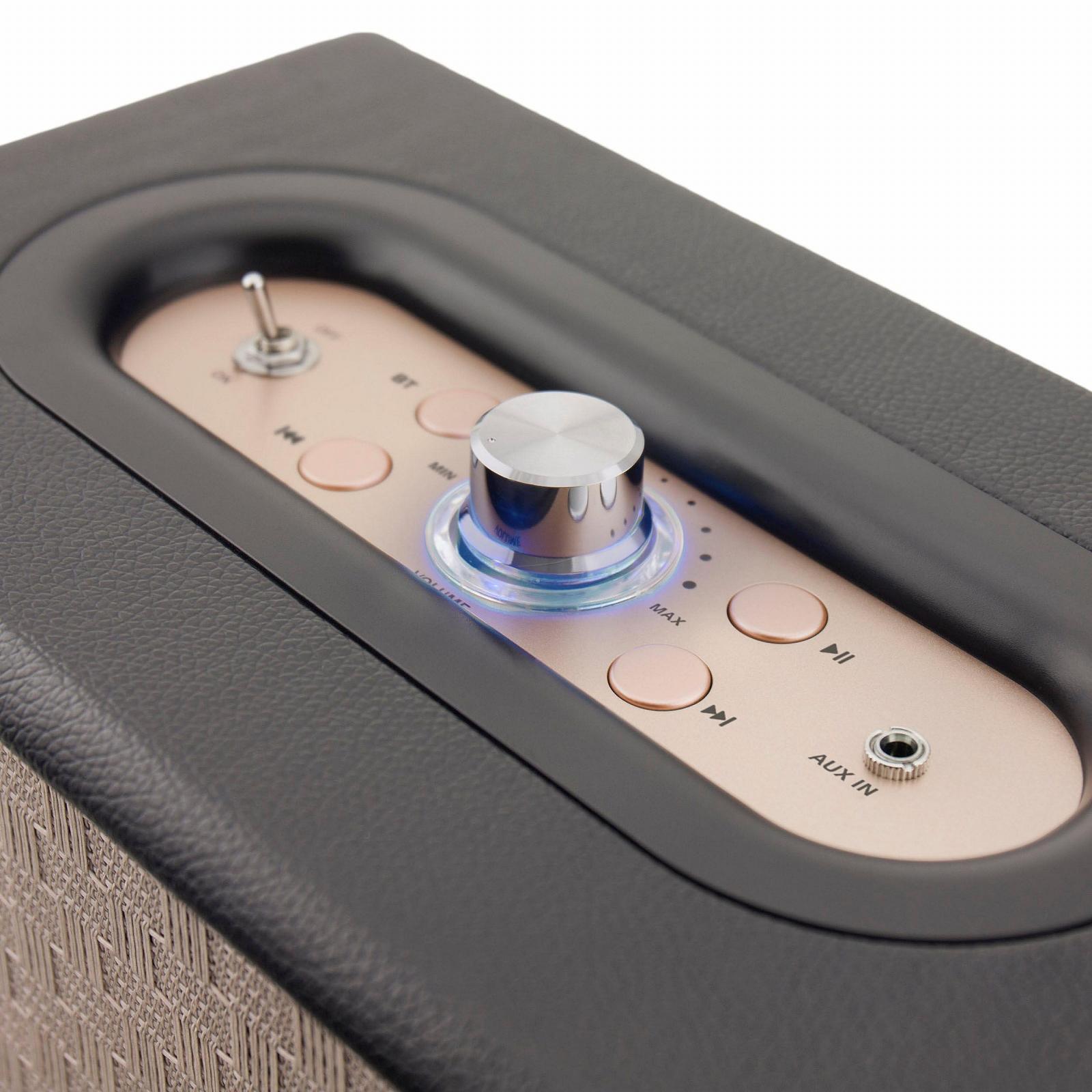 Портативна колонка Caliber Bluetooth - Бездротовий Бокс - Ретро Вигляд - AUX - Дерев'яний Корпус з Штучною Шкірою - 60 Ват - Чорний - 4 Години Акумулятора, фото №4