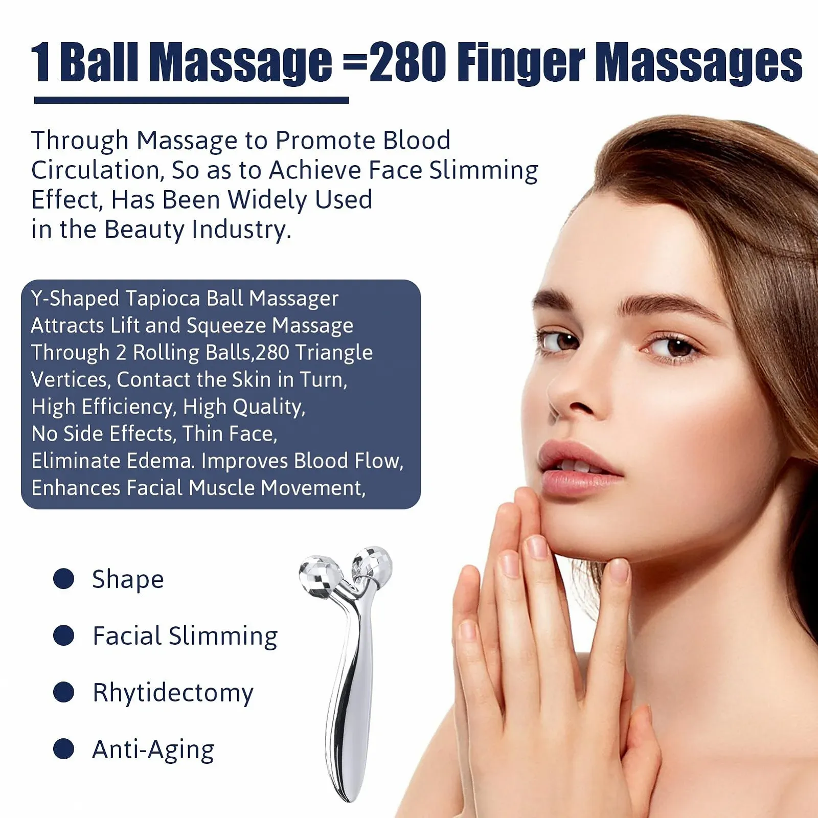 3D Масажер для обличчя та тіла Ролер 360° Обертання, фото №4