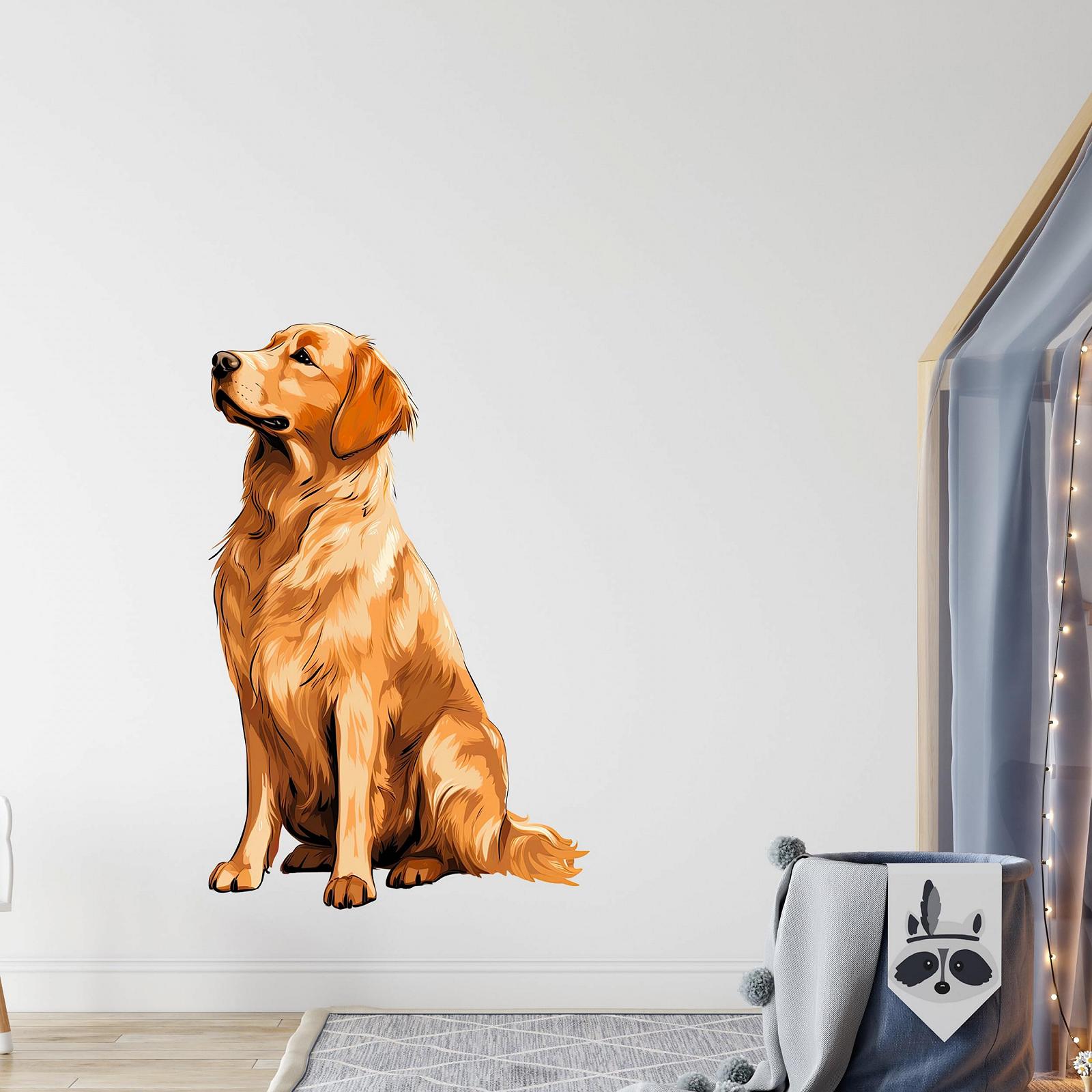 Наклейка на стіну GRAZDesign Golden Retriever Самоклеюча 62 x 40 см, фото №3 Наклейка на стіну GRAZDesign Golden Retriever Самоклеюча 62 x 40 см, фото №3