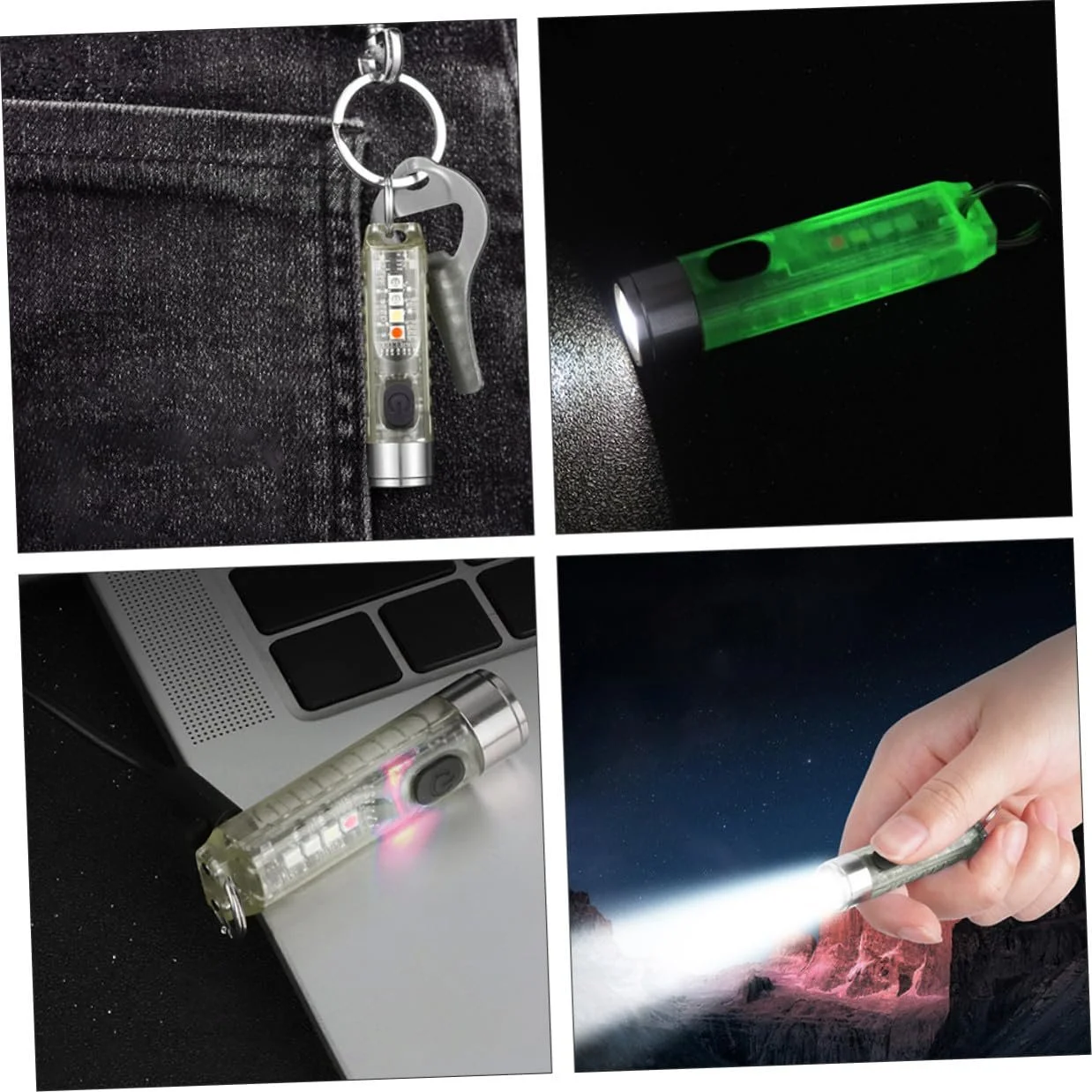 Міні ліхтарик-брелок KOMBIUDA USB акумуляторний LED Сильне світло Компактний Легкий, фото №3