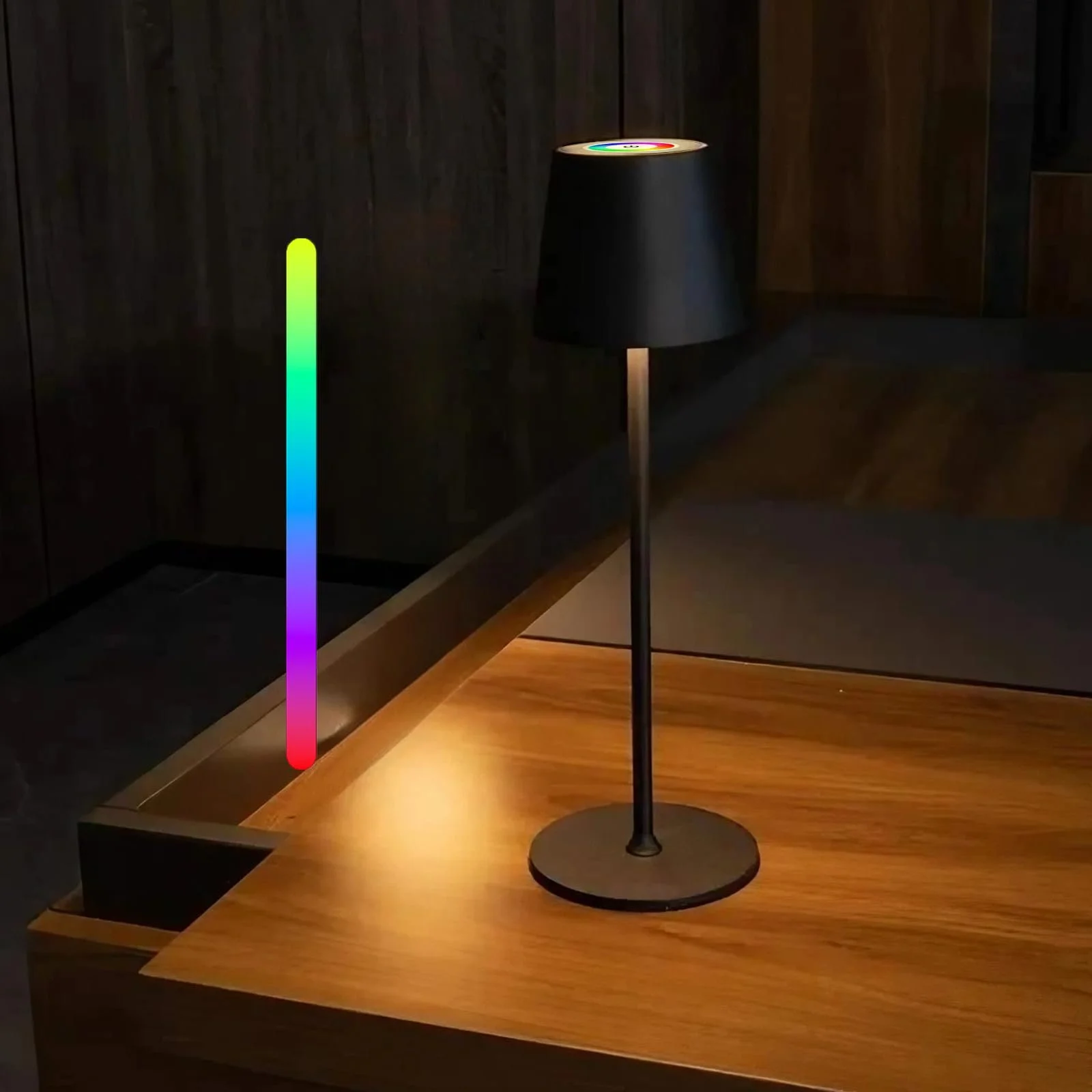 Настільна лампа Epicflare LED Бездротова Сенсорна Димування IP44 Метал 8 кольорів RGB, фото №1