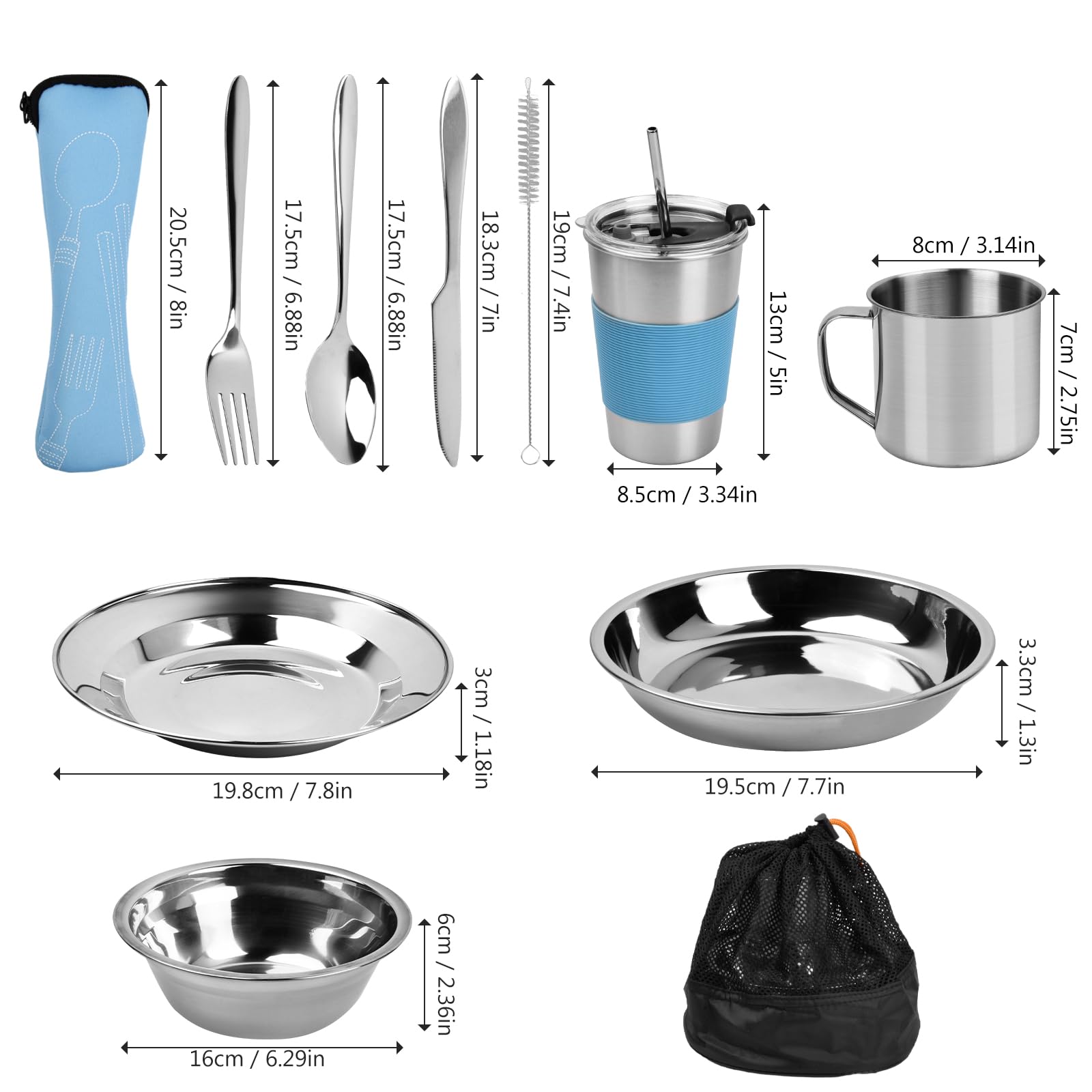 Набор столовых приборов Camping Cutlery Set 10 штук для кемпинга, фото №6