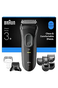 Електробритва Braun Series 3 з 3 гнучкими лезами та аксесуарами для тримера для бороди для сухого гоління - Фото 1