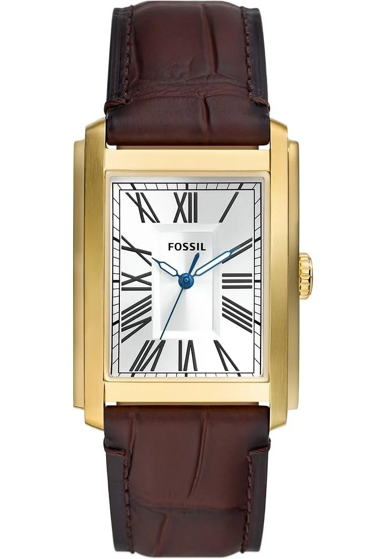 Часы FOSSIL Carraway Мужские, кварцевый механизм с тремя стрелками, кожаный или браслет из нержавеющей стали, фото №1