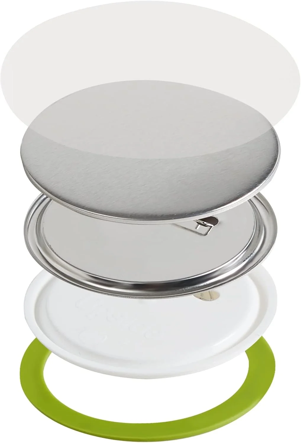 Набір деталей VEVOR 75мм для виготовлення круглих значків 100шт Срібний, фото №7