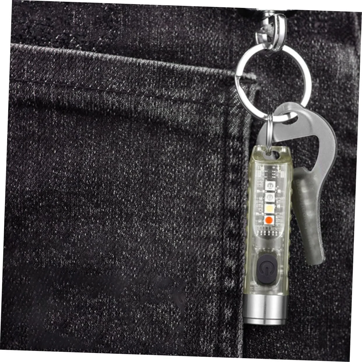 USB ліхтарик-брелок OUNONA USB акумуляторний PC нержавіюча сталь для кемпінгу на відкритому повітрі, фото №4