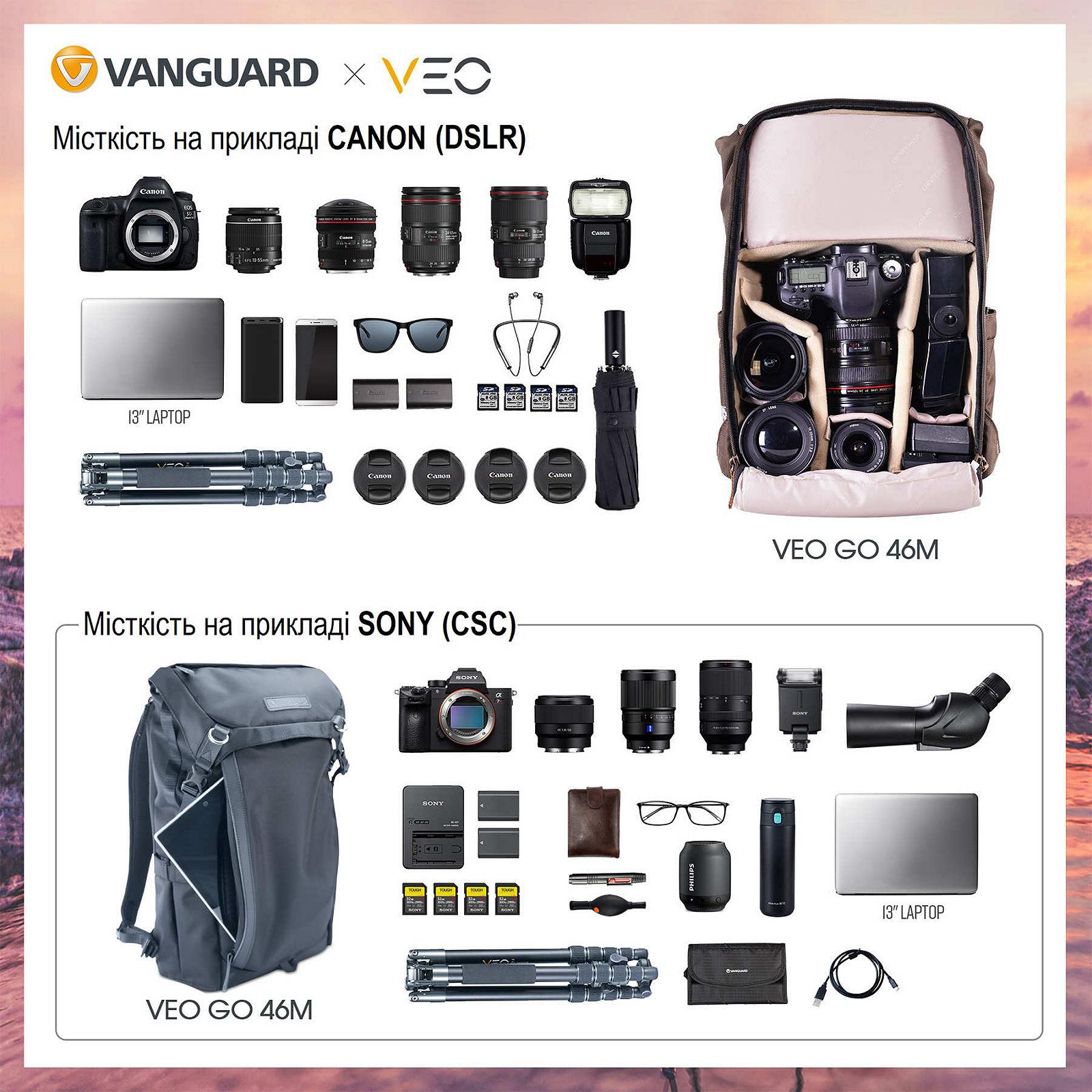 Рюкзак для фотокамер Vanguard VEO GO 46M Black BK, фото №8 Рюкзак для фотокамер Vanguard VEO GO 46M Black BK, фото №8