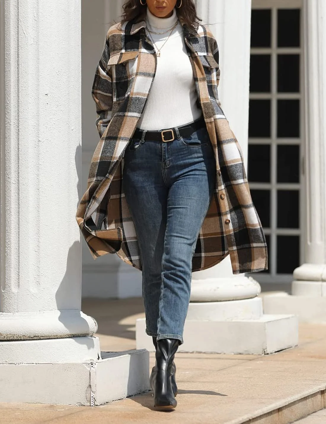 Рубашка-пиджак Sukany В клетку с длинными рукавами, фото №2