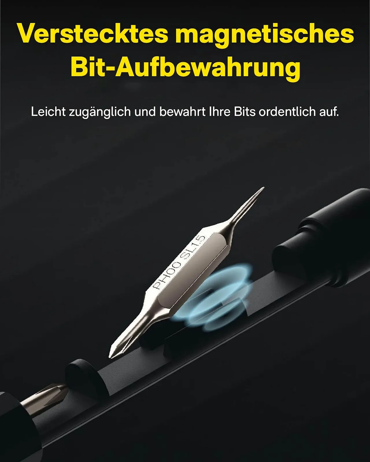 Прецизійна викрутка та вічний олівець HOTO 2-в-1 Mini Set Magnetic S2 Steel 4 біти, фото №3
