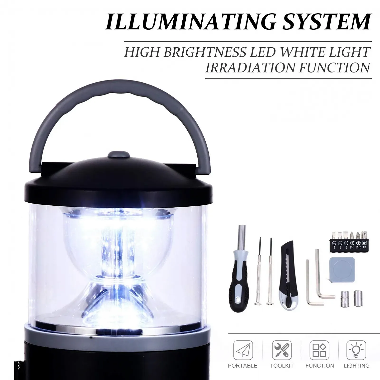 Ліхтар Besportble для кемпінгу ергономічний з викруткою для походів багатоцільовий, фото №2