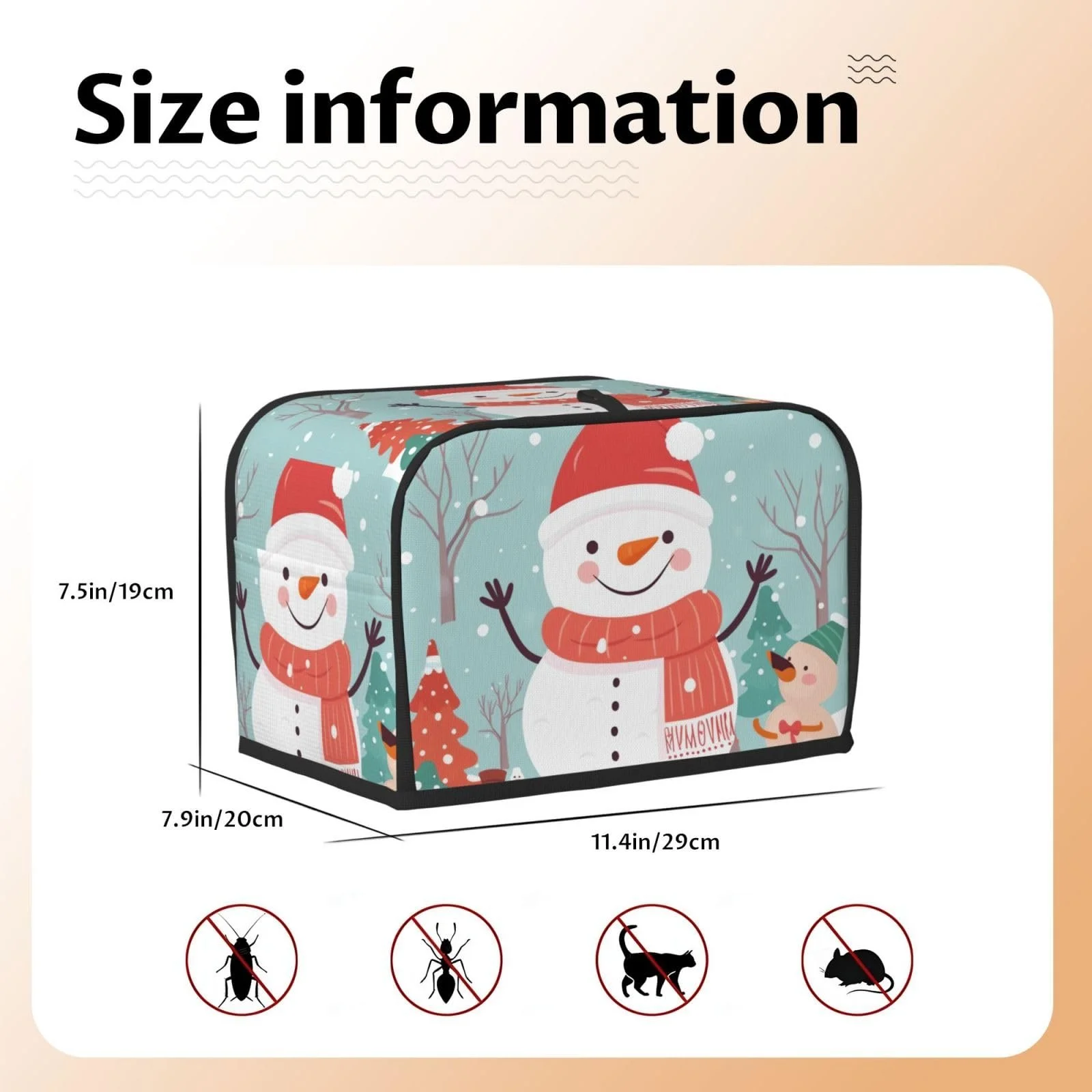 Чехол для тостера Snowman Merry Christmas на 2 ломтика, фото №5 Чехол для тостера Snowman Merry Christmas на 2 ломтика, фото №5