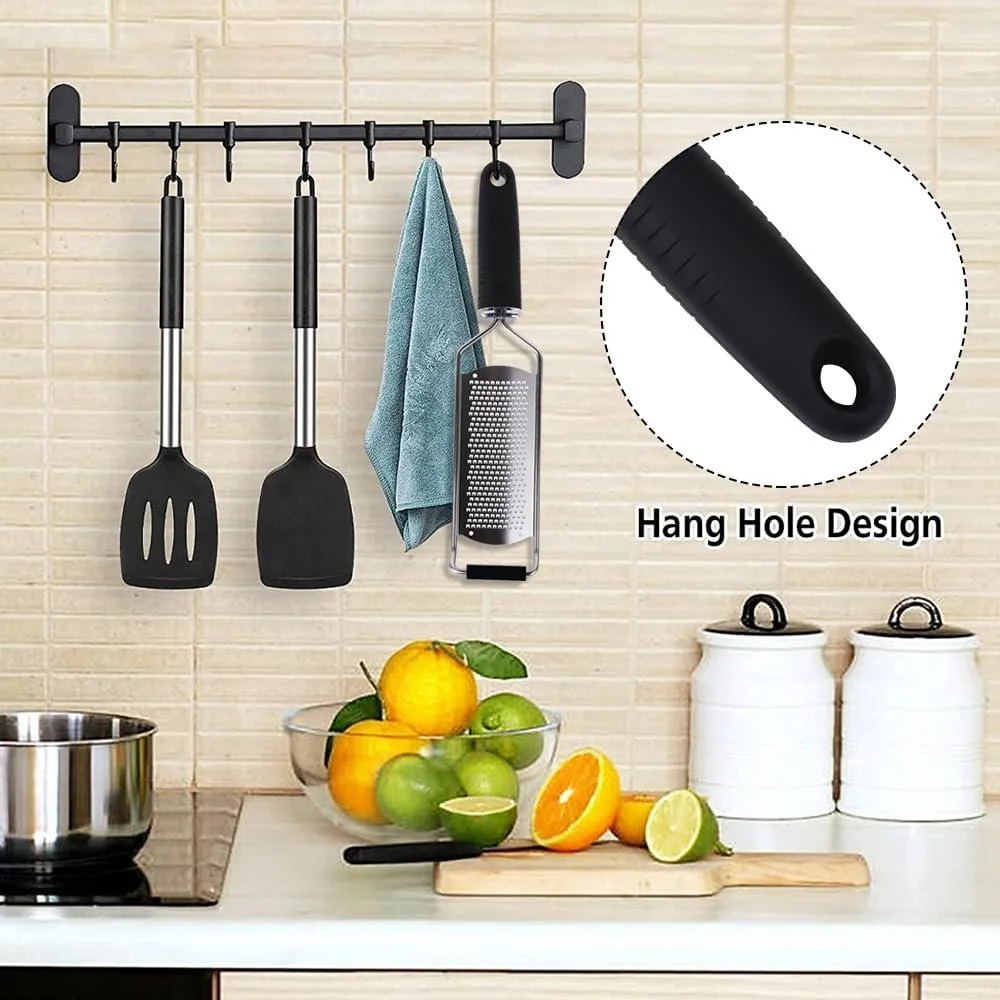 Терка для сиру Пармезан, цедри лимона, ручна з нержавіючої сталі з гумовою ручкою, фото №7