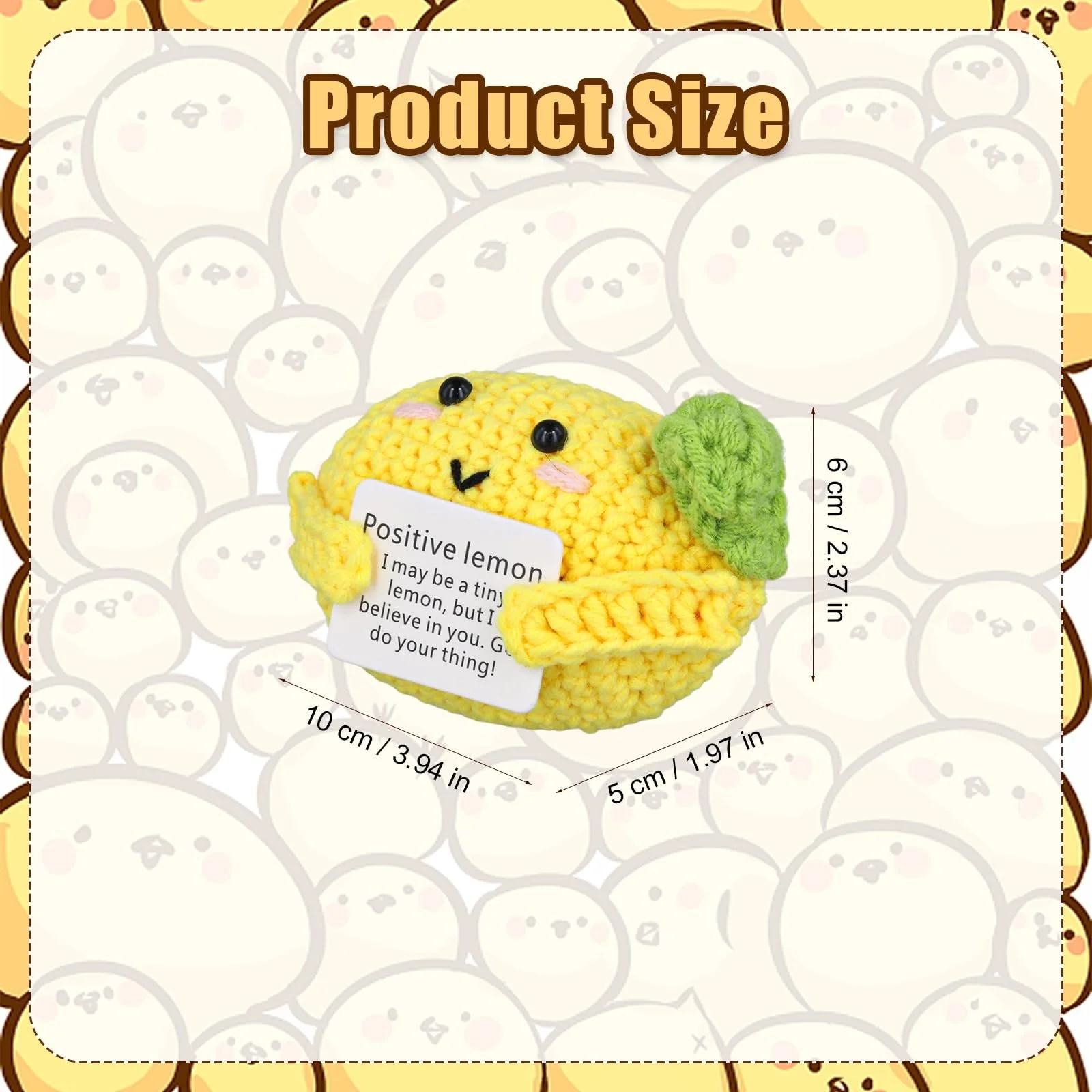 Игрушка NQEUEPN Positive Lemon 10 см Большой Лимон Вязаный, фото №2 Игрушка NQEUEPN Positive Lemon 10 см Большой Лимон Вязаный, фото №2