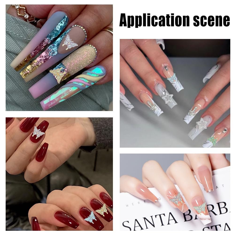 Кабошони для нігтів Метелик 3D 6 кольорів 180 шт, фото №7