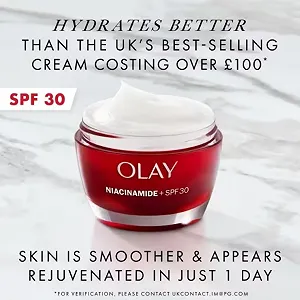 Денний крем Olay Niacinamide + SPF30 зволожувальний з ніацинамідом та вітаміном E SPF 30 50 мл synthetic.ua - Фото 1