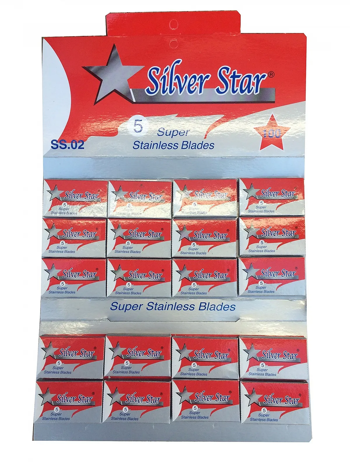 Лезвия для бритвы Silver Star Super Stainless Steel 100 шт., фото №1 Лезвия для бритвы Silver Star Super Stainless Steel 100 шт., фото №1