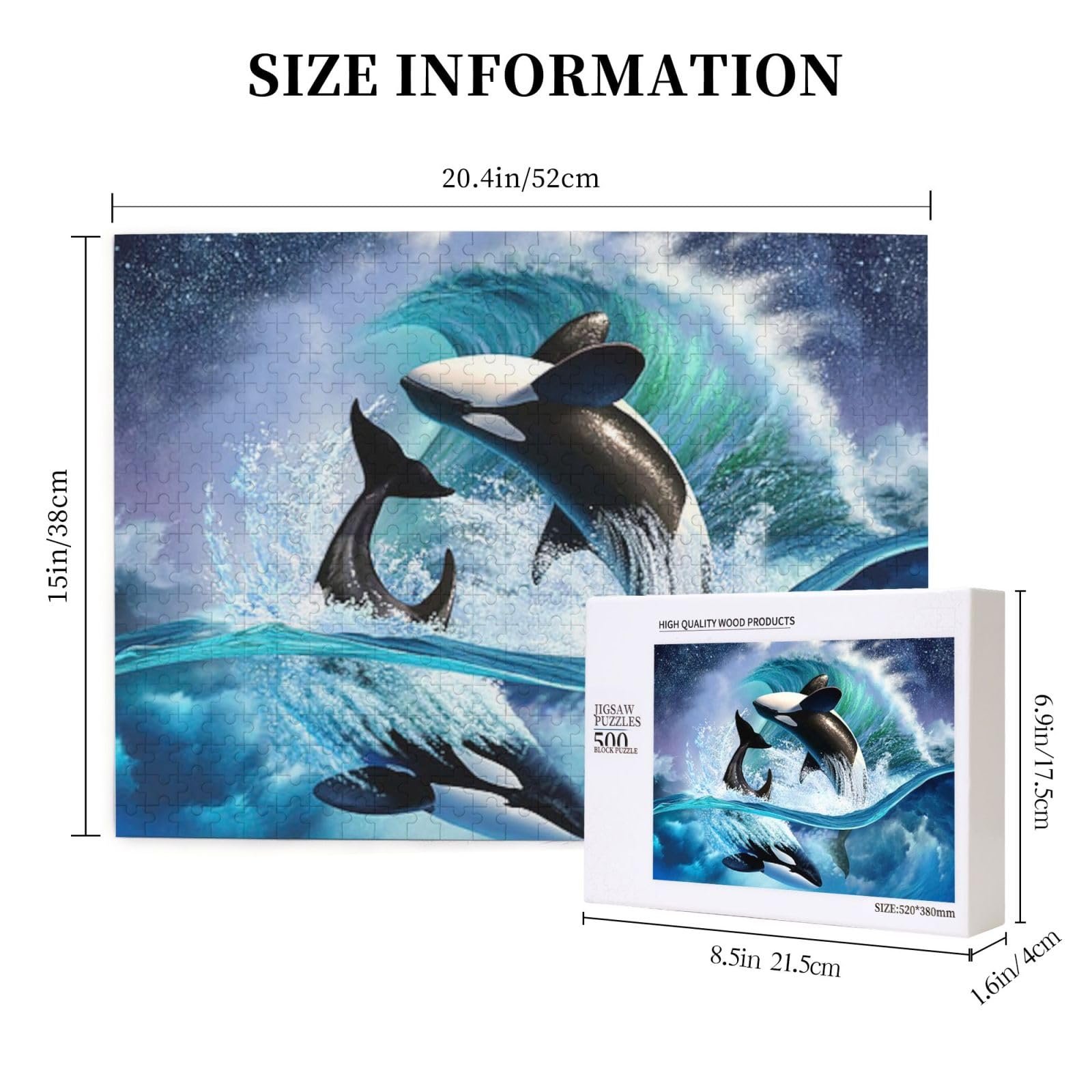 Пазл деревянный Orca Killer Whales Waving 500 деталей 38 х 52 см, фото №3