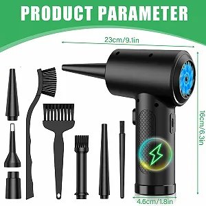 Аккумуляторный воздуходувка 51 000 об/мин 3 скорости 6000 мАч synthetic.ua - Фото 1