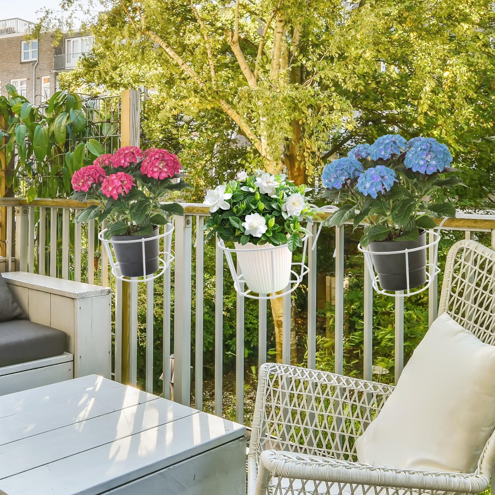 Набір тримачів для квіткових горщиків 3 шт. Металеві Круглі Білі, фото №6 Набір тримачів для квіткових горщиків 3 шт. Металеві Круглі Білі, фото №6