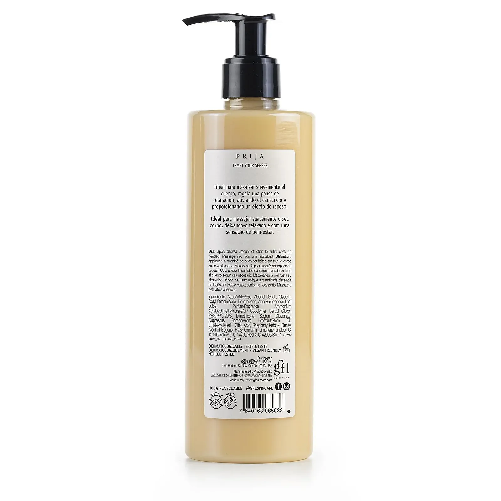 Лосьйон для масажу Prija з алое вера та кипарисовою олією 4 x 380 мл, фото №2