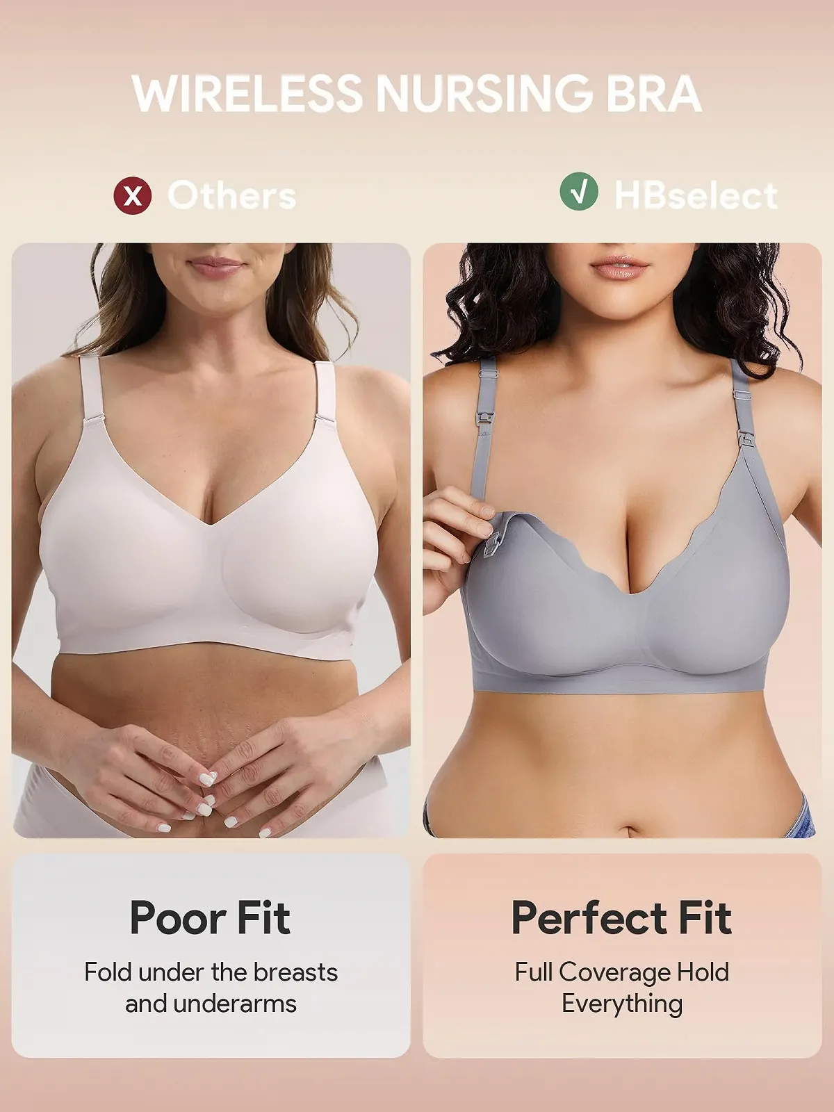 Бюстгальтер для годування HBselect безшовний без кісточок з додатковим подовжувачем, фото №7 Бюстгальтер для годування HBselect безшовний без кісточок з додатковим подовжувачем, фото №7