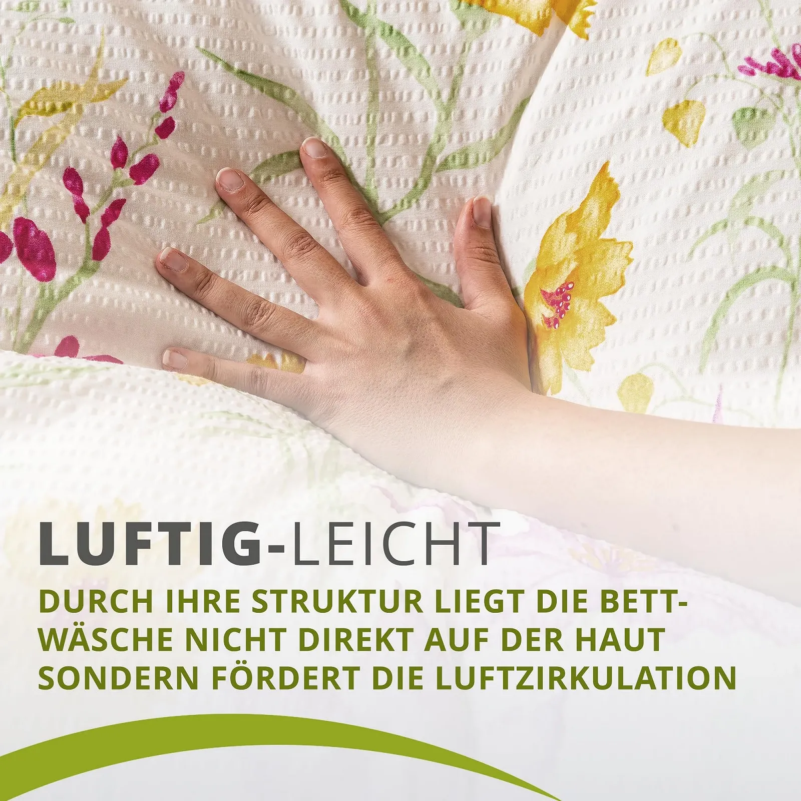 Постільна білизна Traumschlaf Flower Meadow 135 x 200 см 80 x 80 см seersucker бавовна, фото №6