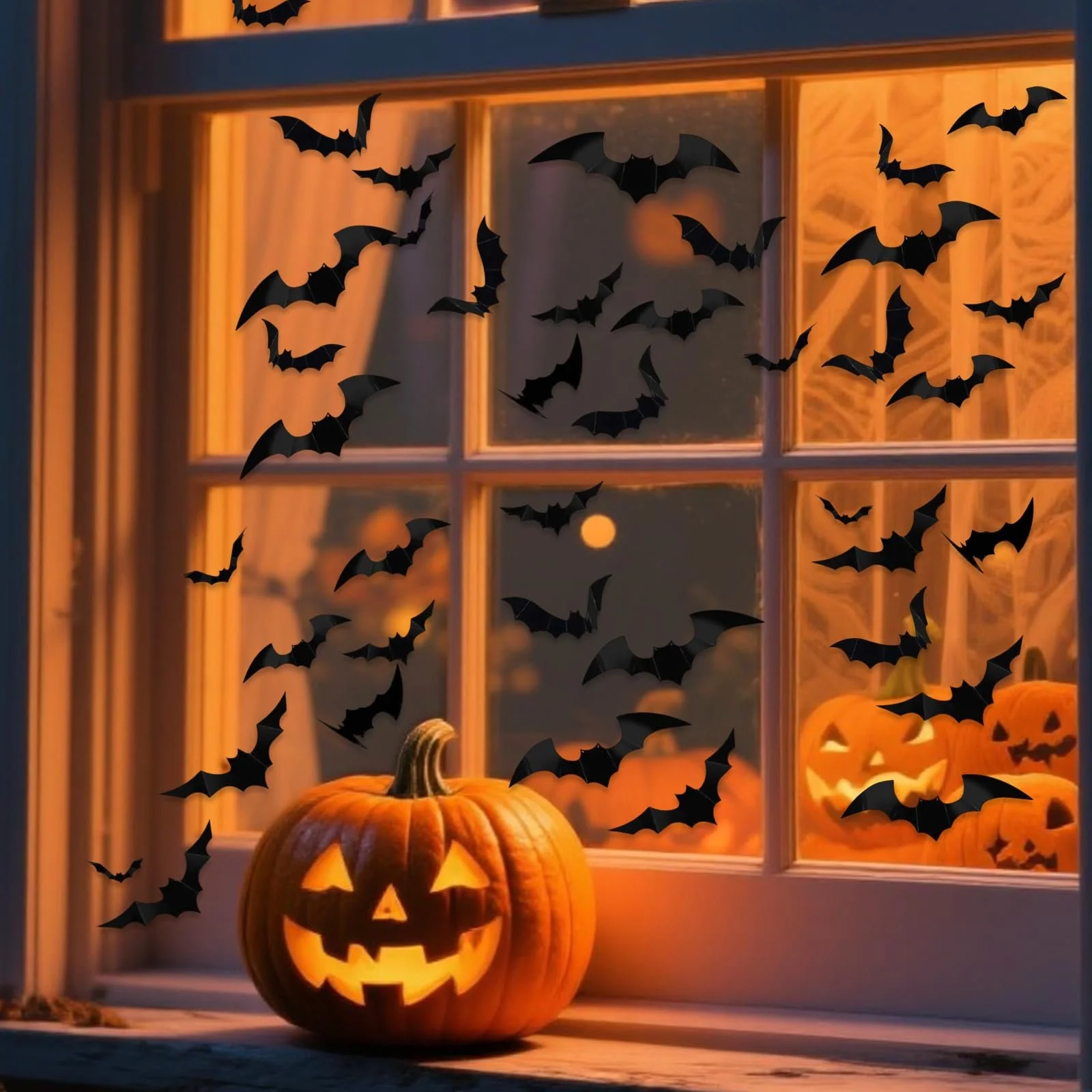 Наклейки на стіну 3D Black Bat 140 шт 5 розмірів чорні, фото №2