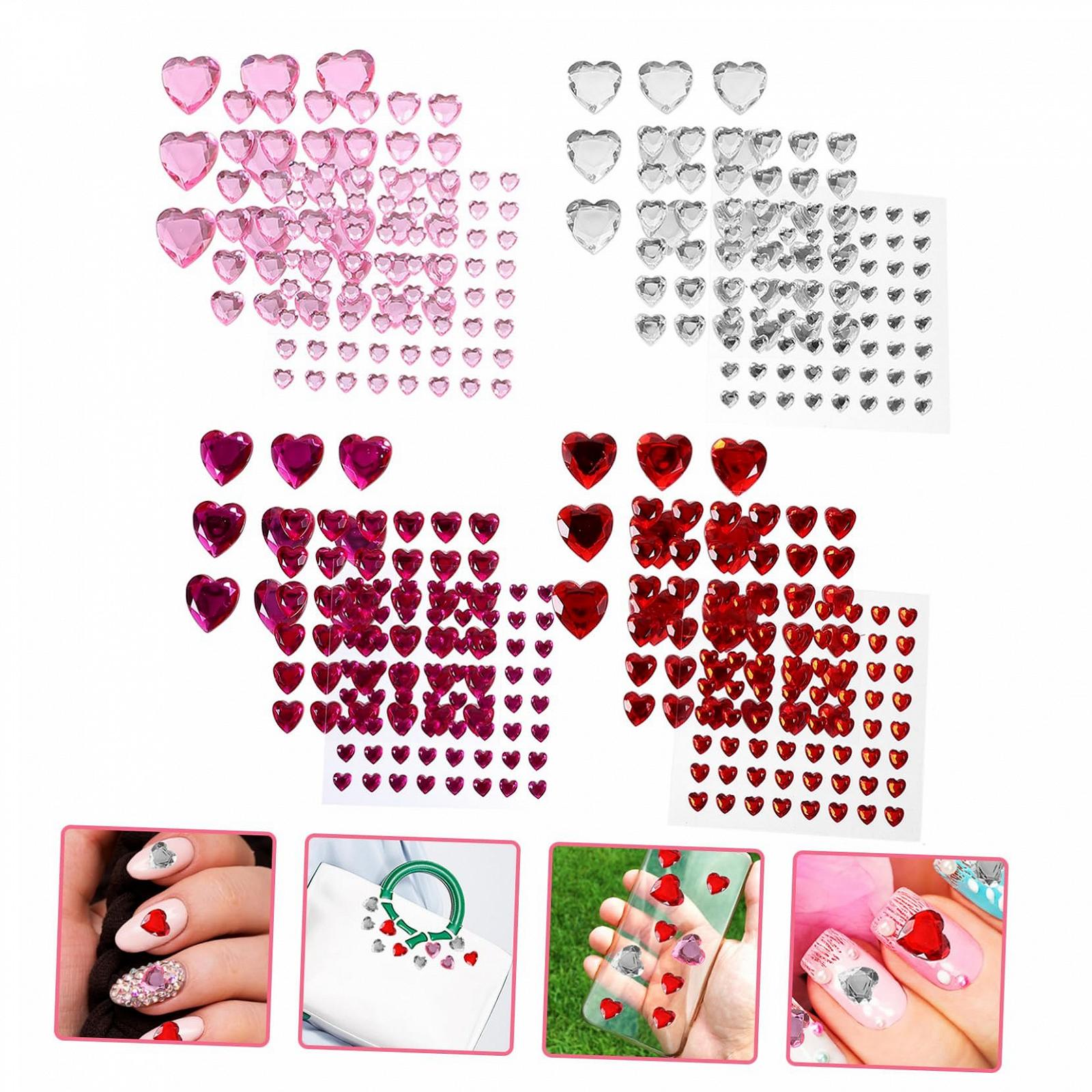 Наклейки-стрази Прикраса для нігтів Серце KAILIKETIY, 12 аркушів, фото №5