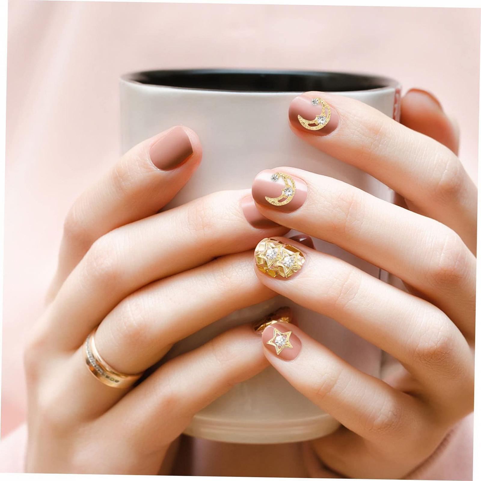 Украшения для ногтей FRCOLOR Луна и звезды 150шт. Аксессуары для маникюра Блестящие украшения для творческого дизайна ногтей, фото №6