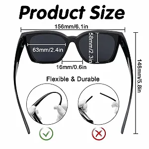 Накладные солнцезащитные очки поляризованные, защита UV400, черные. synthetic.ua - Фото 1