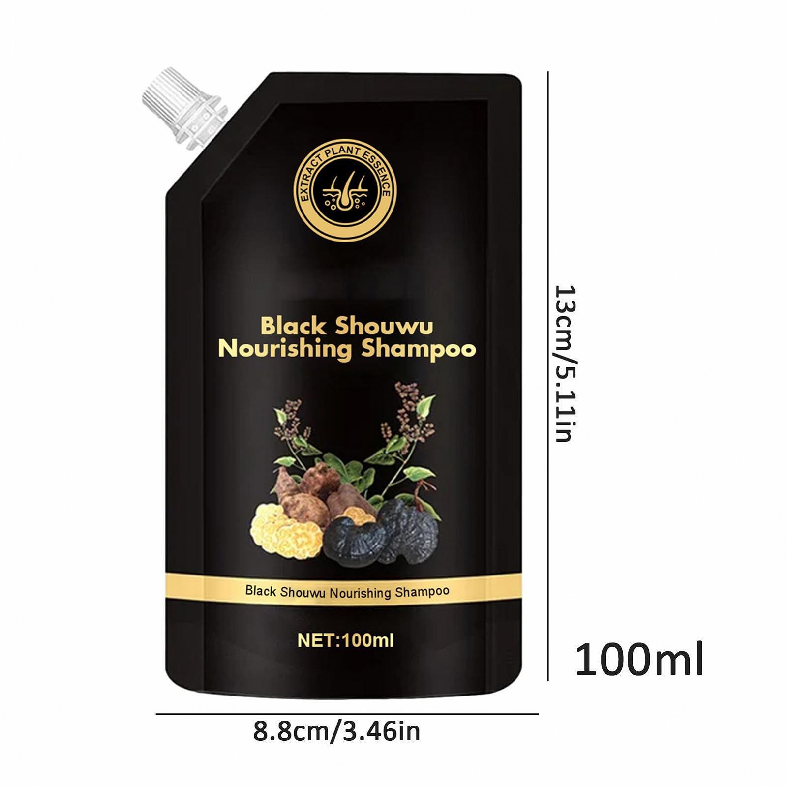 Шампунь Black Ganoderma Lucidum He Shou Wu 100 мл Natural Blackout, фото №4