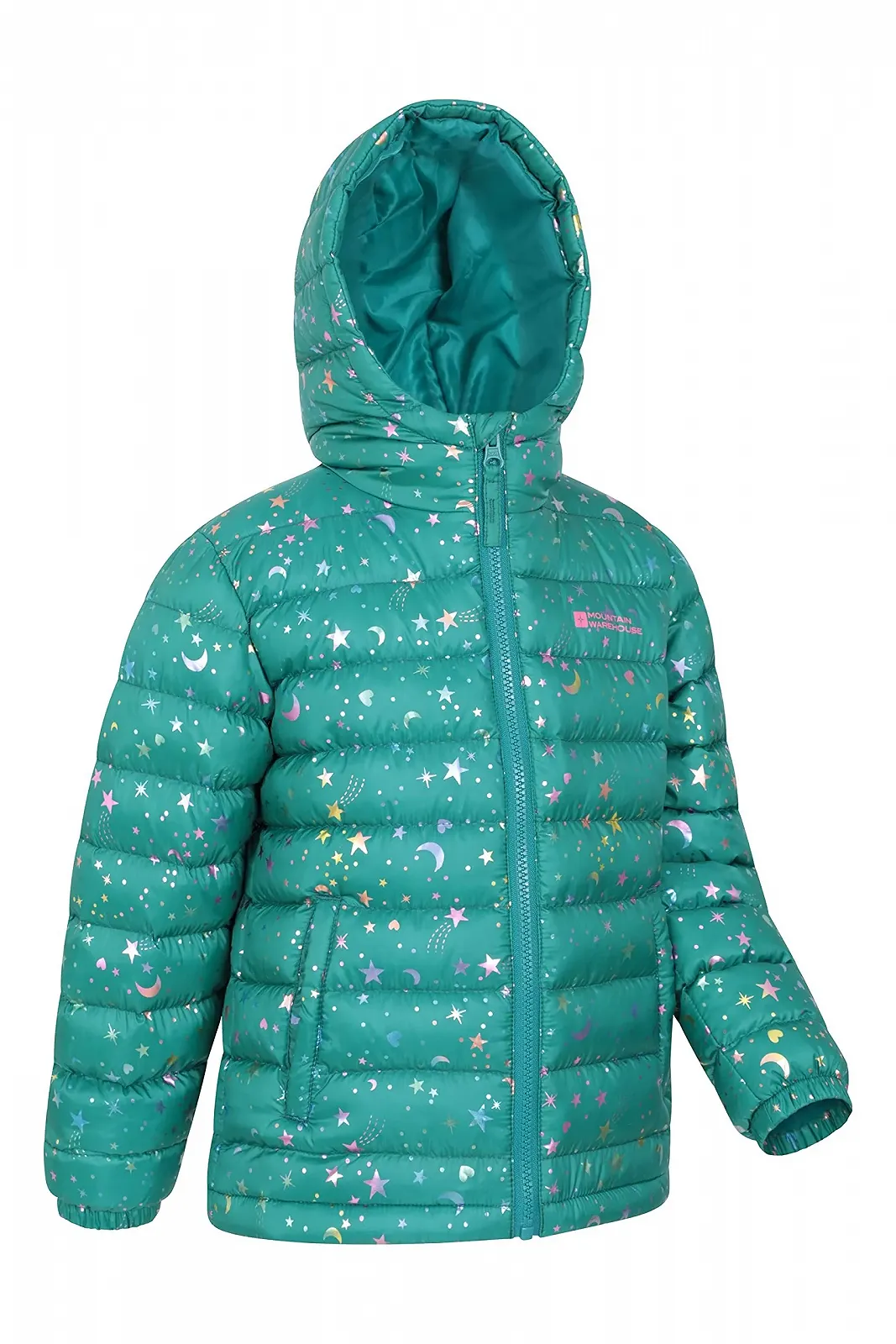 Куртка стьобана Mountain Warehouse Seasons для дітей, Ультралегка, тепла, водонепроникна, з капюшоном і блискавкою, фото №2