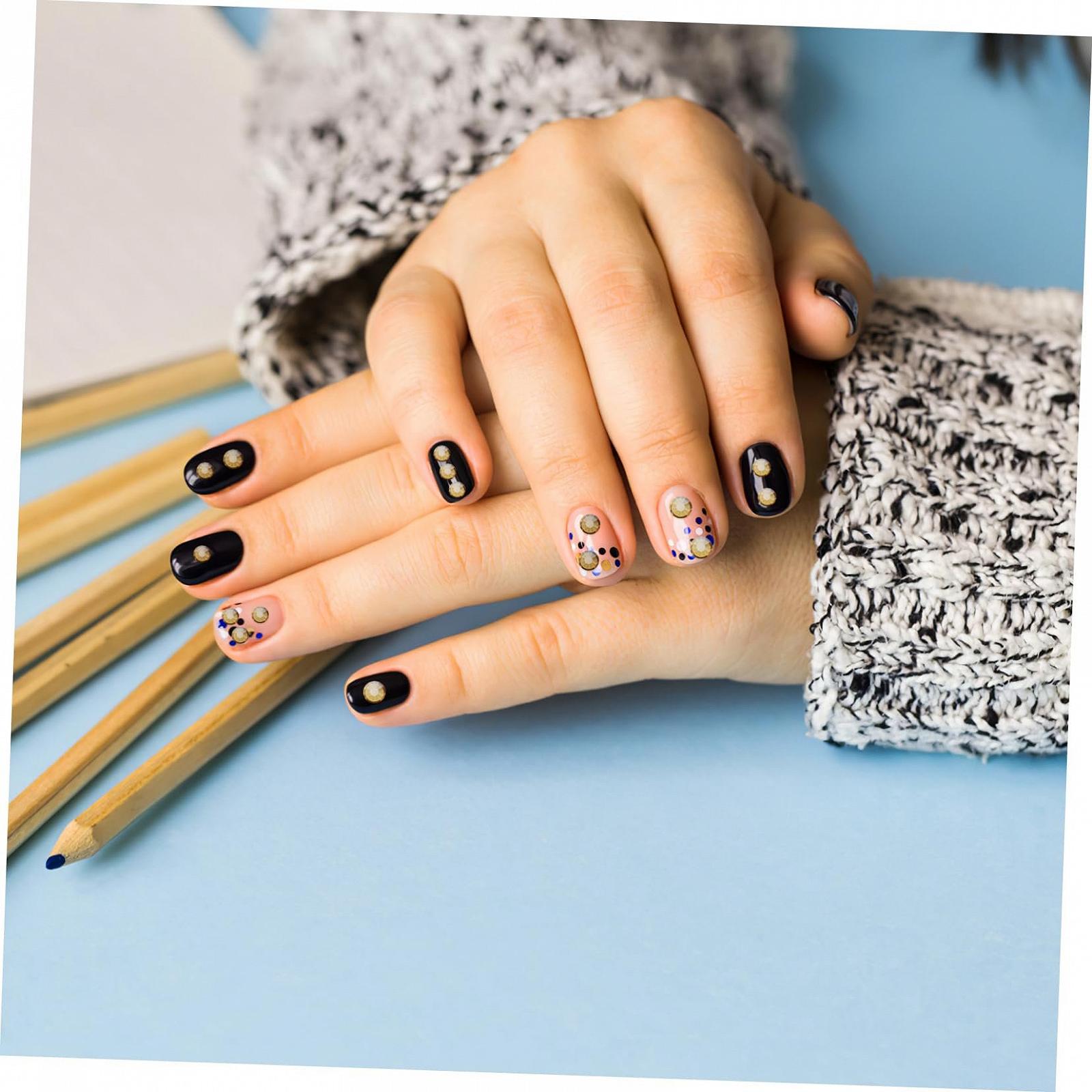 Круглі Healeved, 1 упаковка, плоска задня частина, для манікюру, колір шампань, фото №8