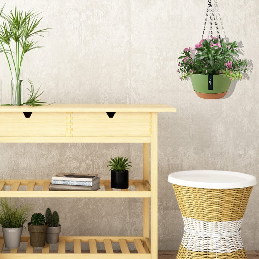 Підвісні горщики 2 шт. 21 см з дренажем та піддоном, фото №3