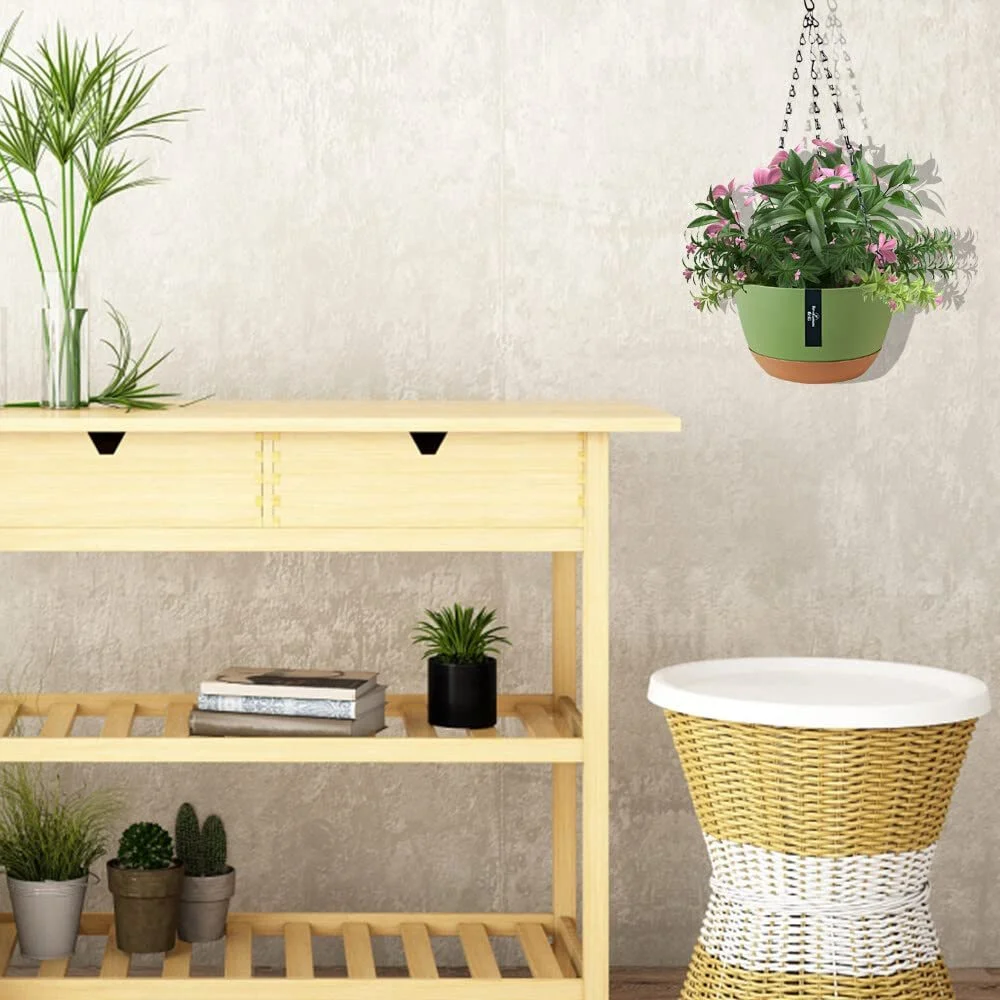 Підвісні горщики 2 шт. 21 см з дренажем та піддоном, фото №3