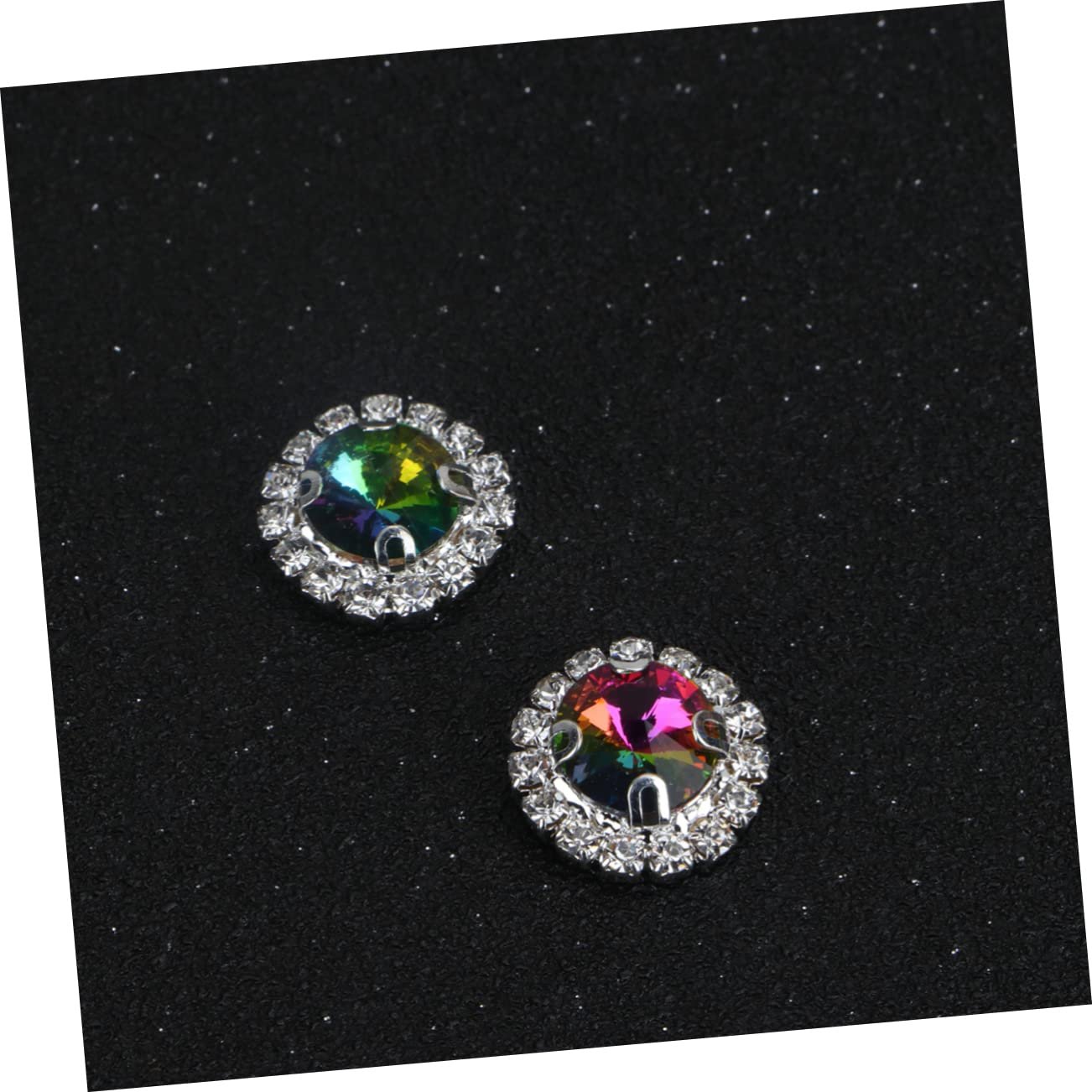 Стразы Плоские Operitacx Круглые Радужные 40 шт для рукоделия, свадебных и праздничных украшений, изготовления ювелирных изделий, чехлов для телефонов, скрапбукинга и прочего, фото №6