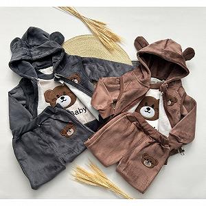 Детский костюм-тройка теплый Bule Baby от 80 до 110 см synthetic.ua - Фото 1
