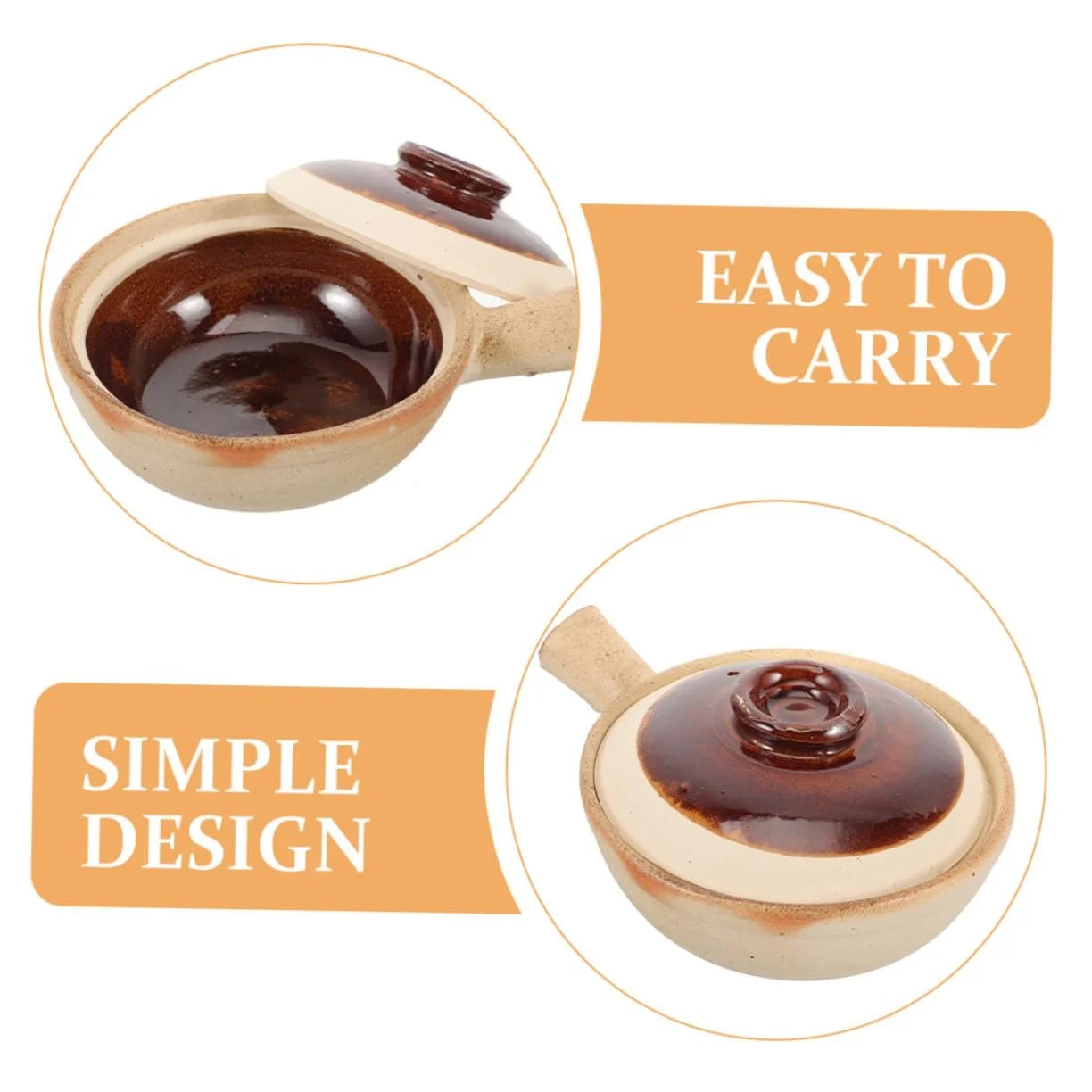 Керамічна каструля Sosoport з кришкою для супів та тушкування, фото №9