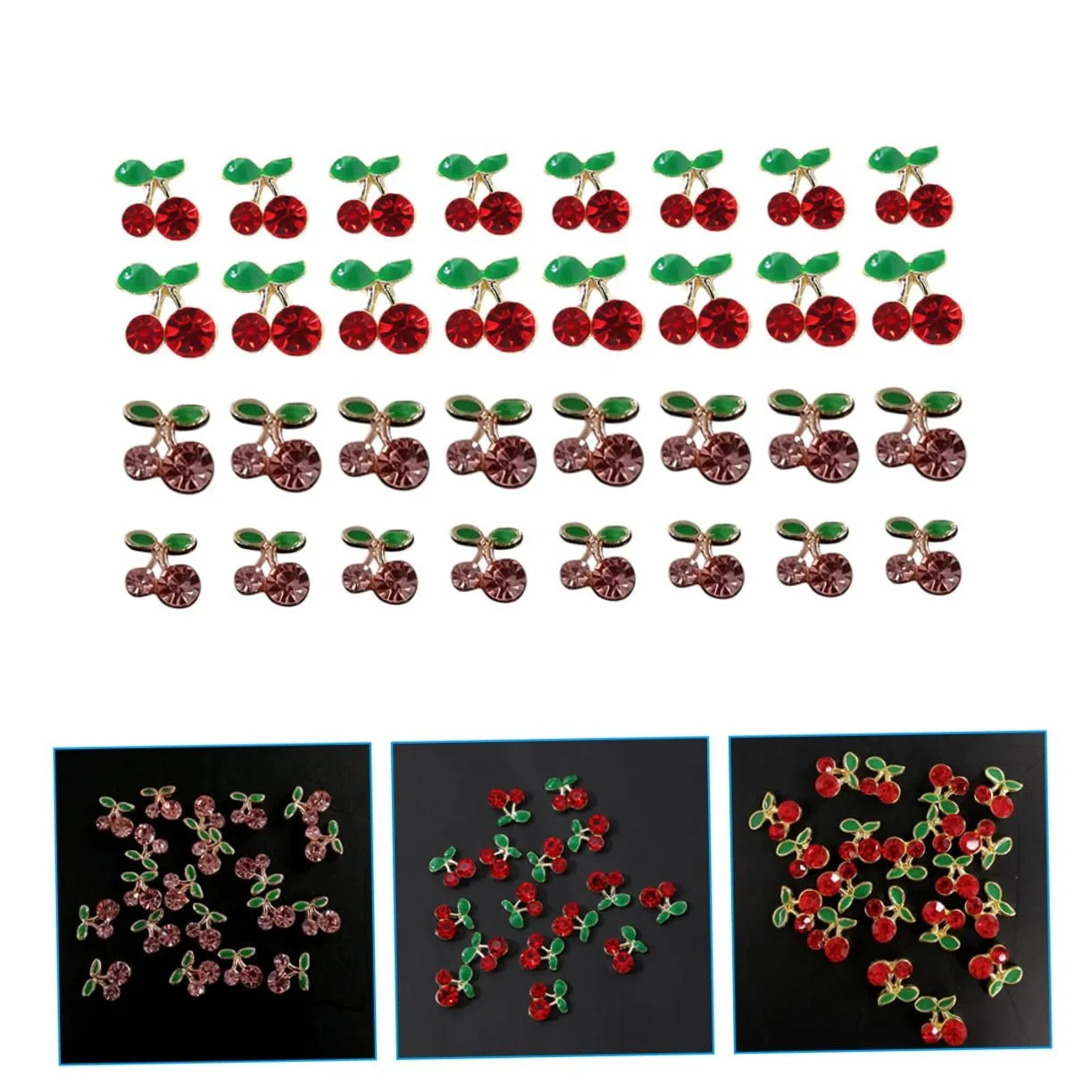 Прикраса для нігтів Вишня Beavorty 5 наборів 32 шт x 5, фото №3