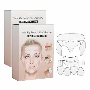 Пластирі Силіконові проти зморшок 2 упаковки - Невидимі, багаторазові ліфтинг-пластирі - Фото 1