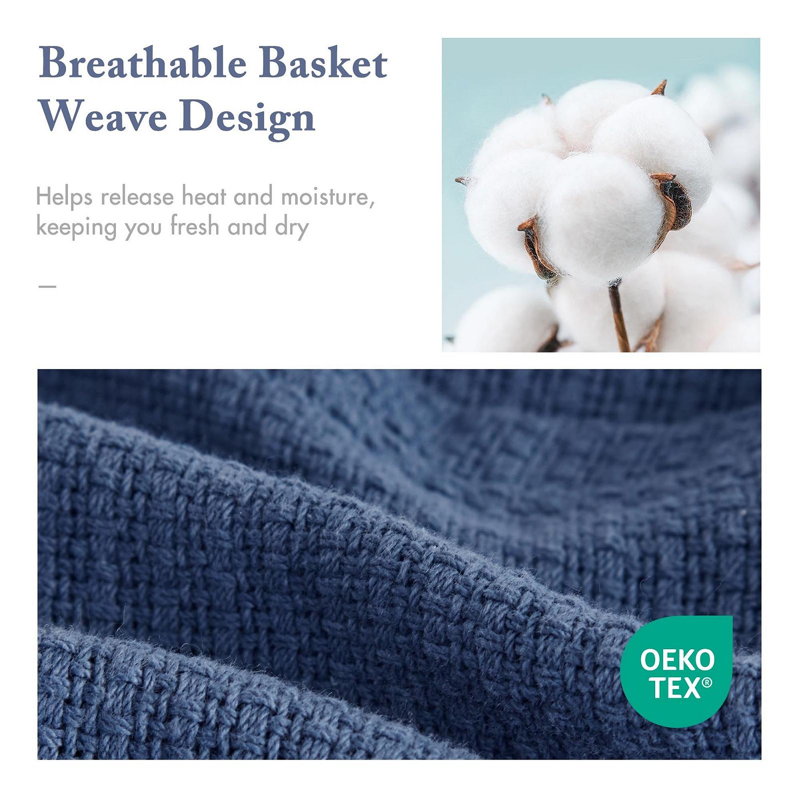 Покривало Бавовняна Madison Park Freshspun Плетіння кошик Темно-синій Twin, фото №3 Покривало Бавовняна Madison Park Freshspun Плетіння кошик Темно-синій Twin, фото №3