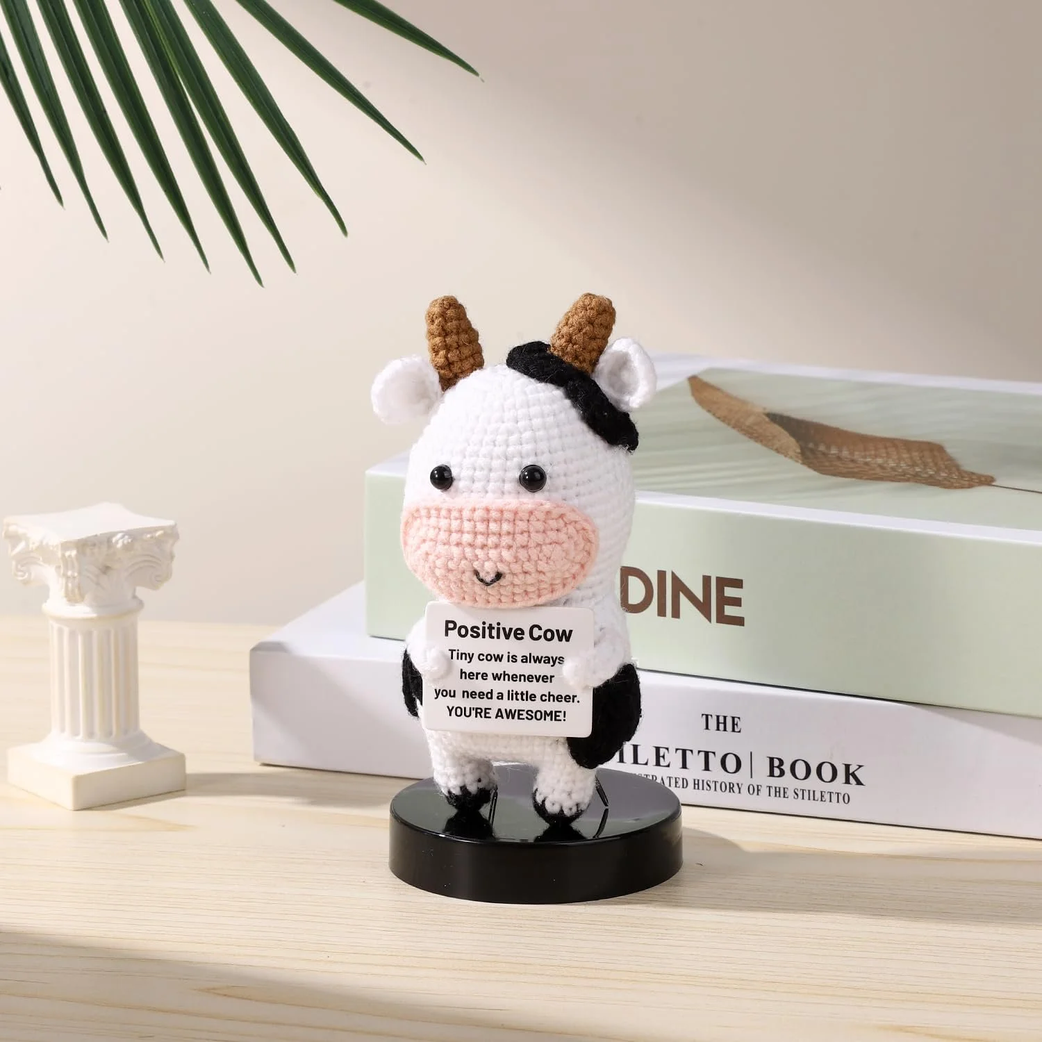 Игрушка Вязаная коровка TOYMIS Позитивная коровка, 8 x 12 см, фото №4