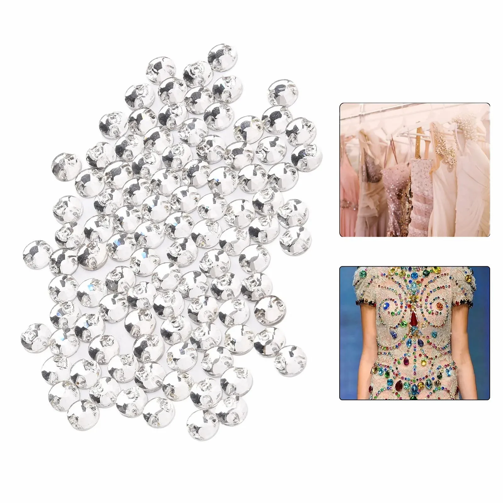 Стразы Прозрачные Кристаллы с плоской задней частью 8 мм, фото №5