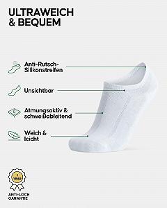 Носки DANISH ENDURANCE Бамбуковые, Невидимые, Спортивные, Короткие, Бамбуковые носки-следки, Антискользящие, Унисекс, для Мужчин и Женщин synthetic.ua - Фото 1