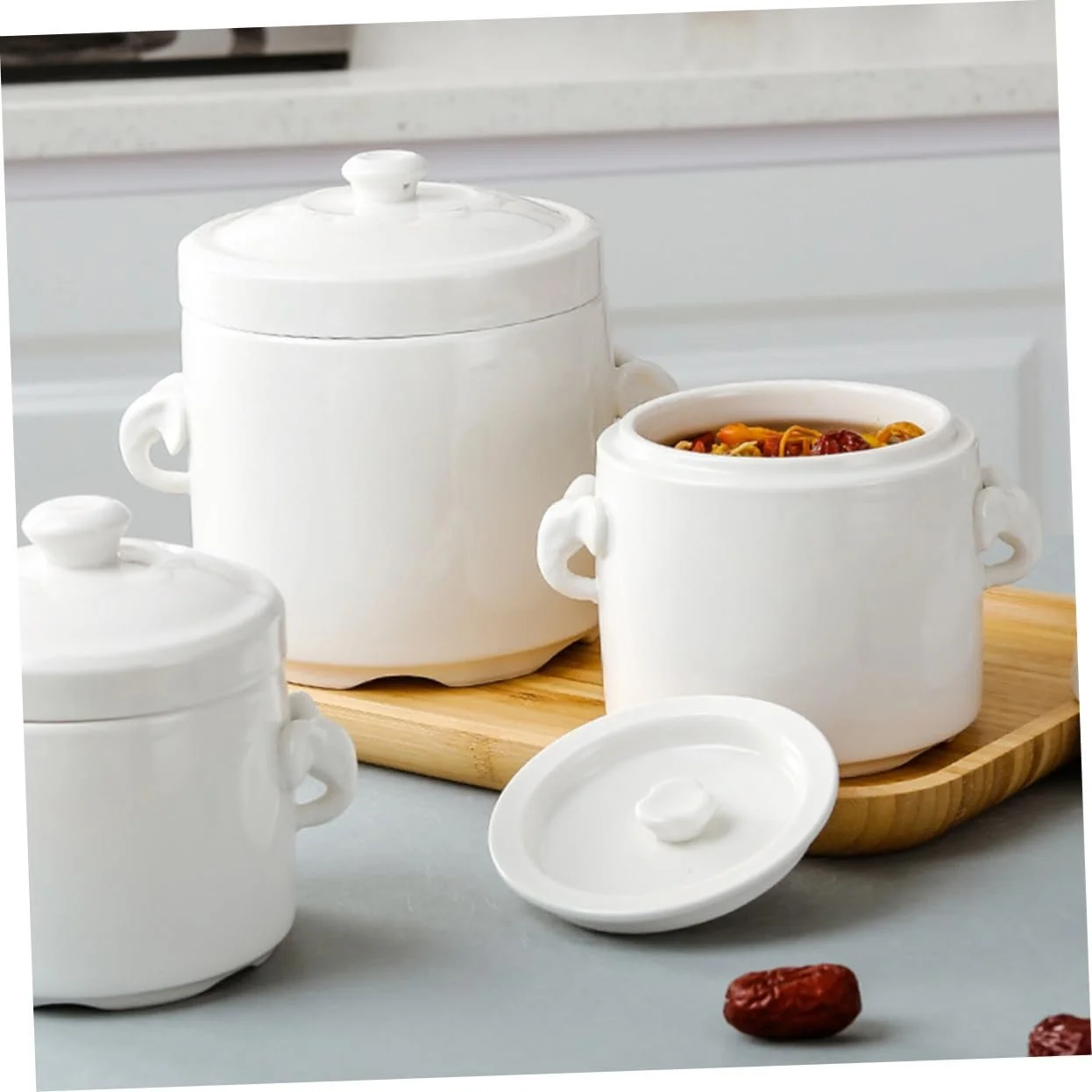 Каструля для тушкування VILLCASE керамічна з кришкою для супу, фото №7 Каструля для тушкування VILLCASE керамічна з кришкою для супу, фото №7