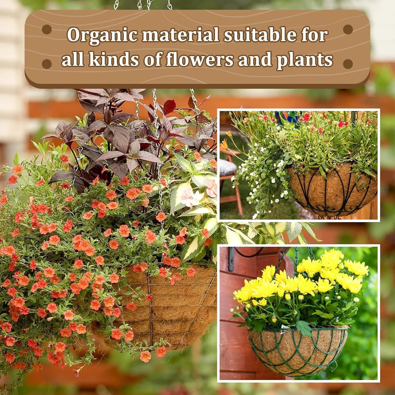 Вкладиші з кокосового волокна LATERN круглі набір з 4 шт. 30,5 см для підвісних кошиків 12 дюймів, фото №6 Вкладиші з кокосового волокна LATERN круглі набір з 4 шт. 30,5 см для підвісних кошиків 12 дюймів, фото №6