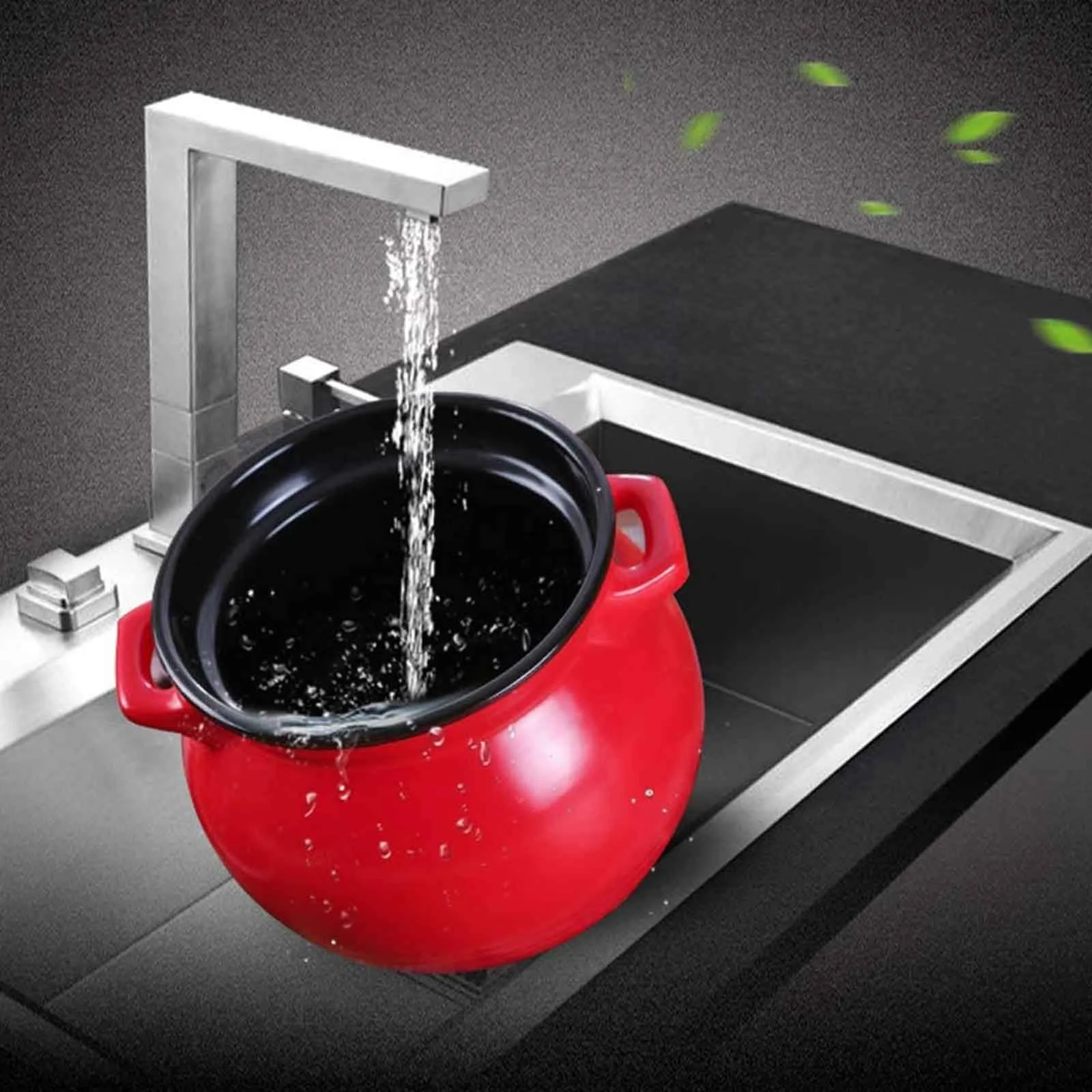 Гусятниця для запікання 21 см червона 6 л керамічна, фото №6